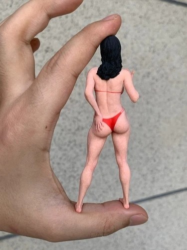 Miniature Figure Scene Props 1/18 Bikini Muscle Anime Girl Diorama Resin Sculpt