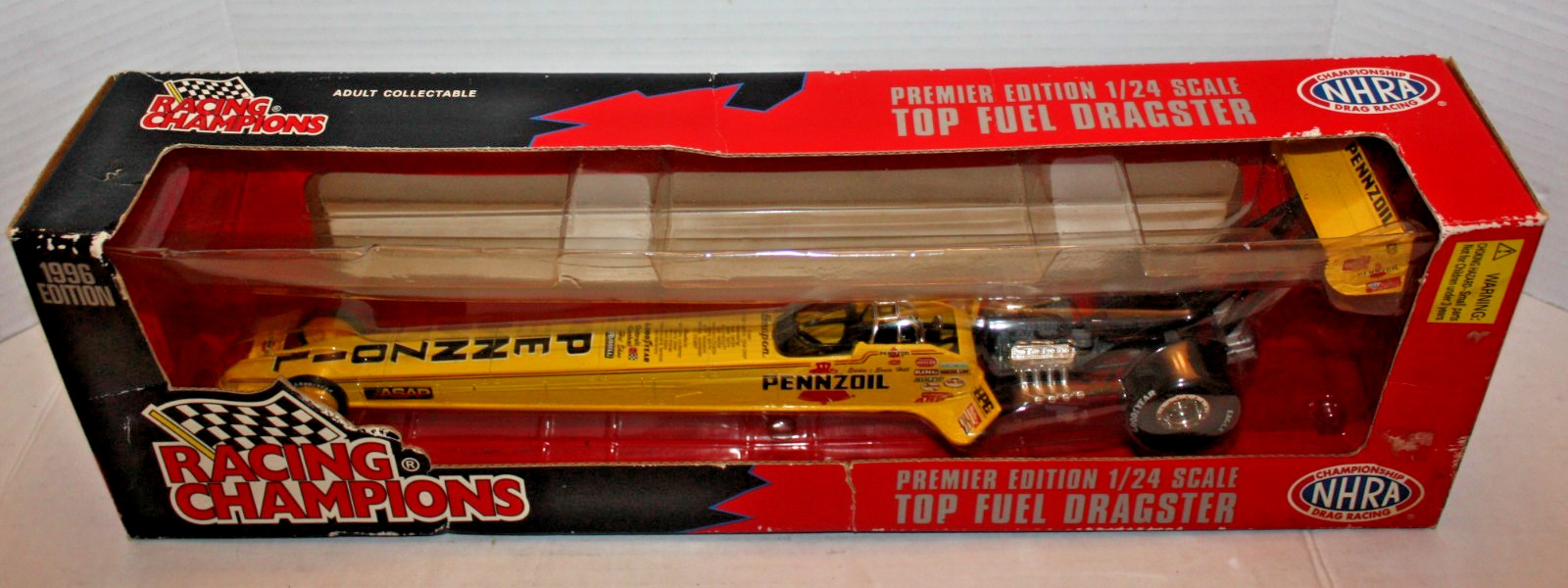 New Eddie Hill 1996 Action Racing NHRA 1:24 Scale Pennzoil Top Fuel Dragster NOS