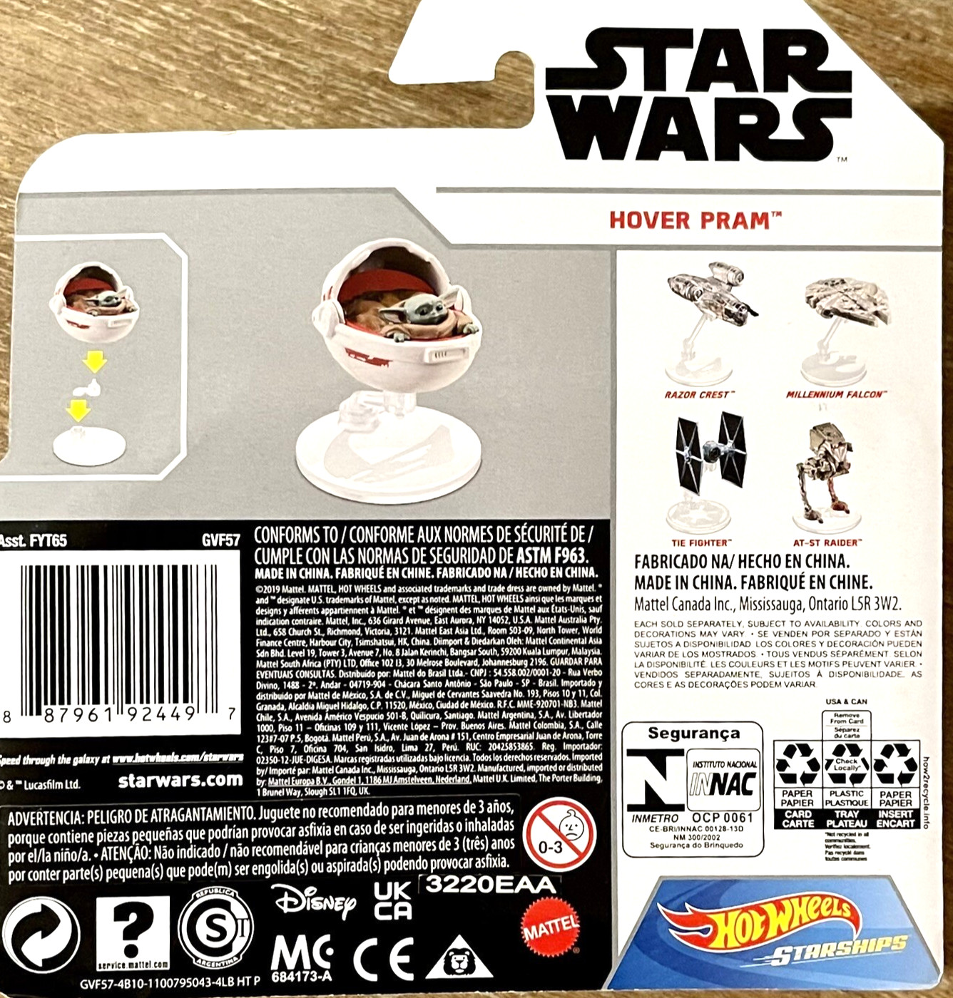 HOT WHEELS STAR WARS STARSHIPS Mandalorian THE CHILD w/ Hover Pram BABY YODA