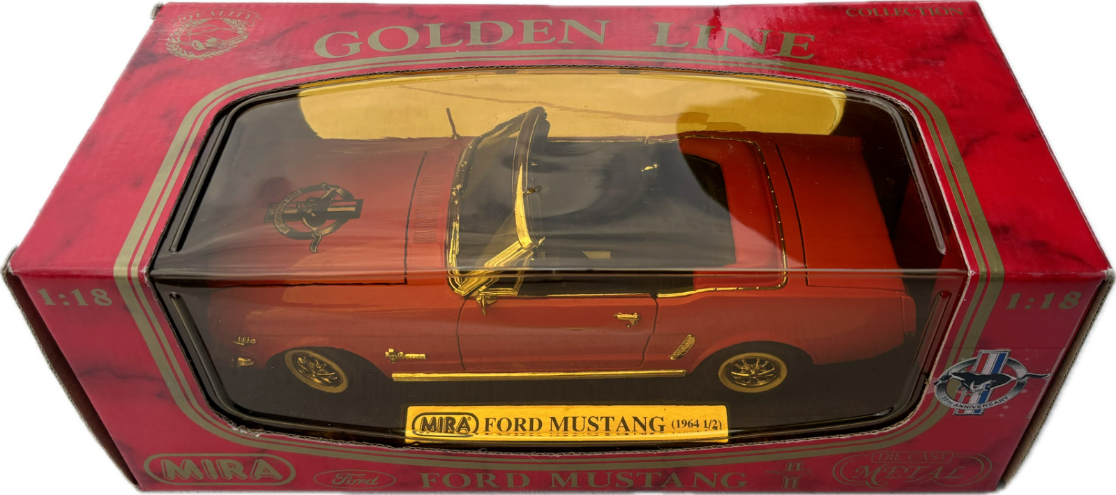 MIRA Golden Line 1:18 Ford Mustang 1964 1/2 Convertible Diecast Car w Box