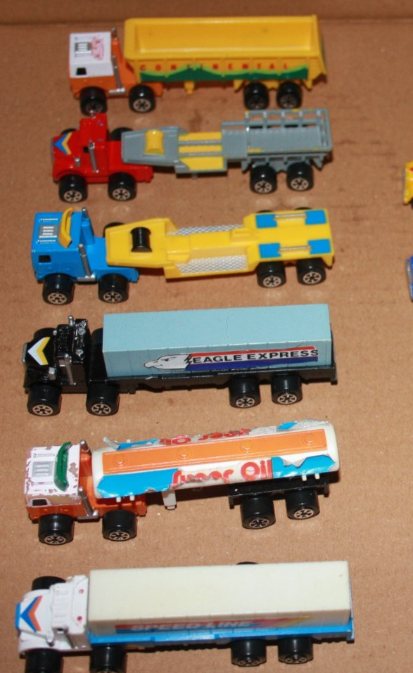 6 Micro Size 4.5 ” Long Semi Tractor Trailer Rigs