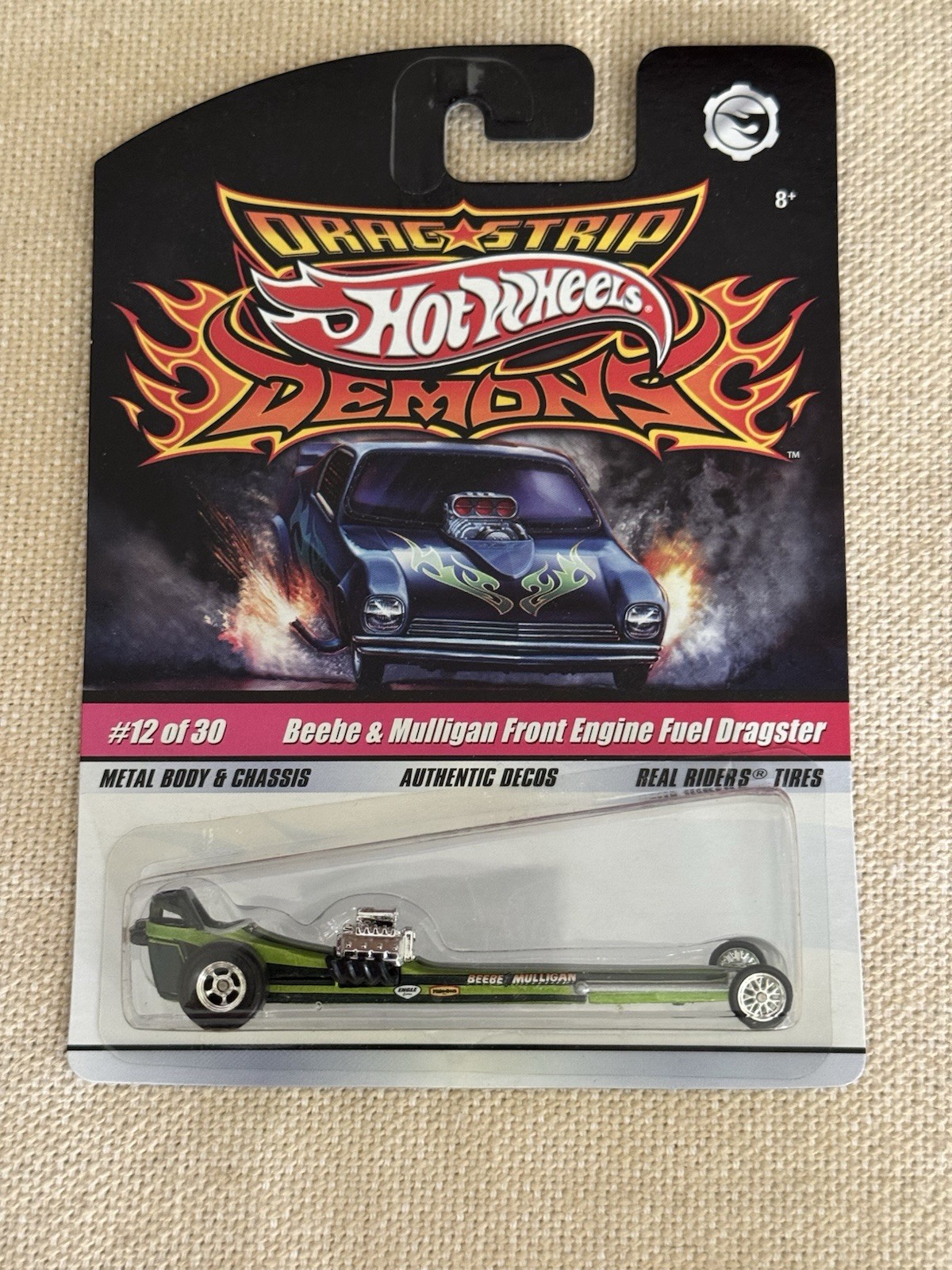 2008 Hot Wheels Beebe & Mulligan Front Engine Fuel Dragster Drag Strip Demons