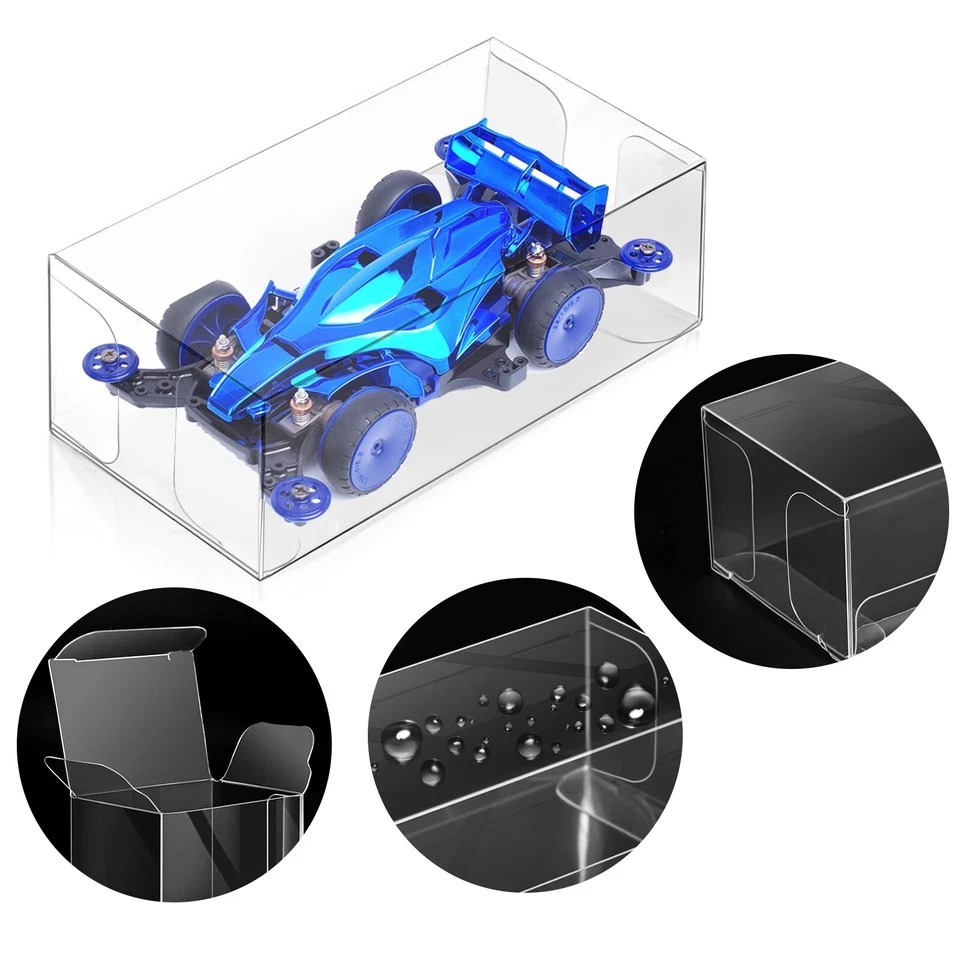 50PCS Clear PVC Display Case for 1/64 Hot Wheels & Tomica Model Cars Storage Box