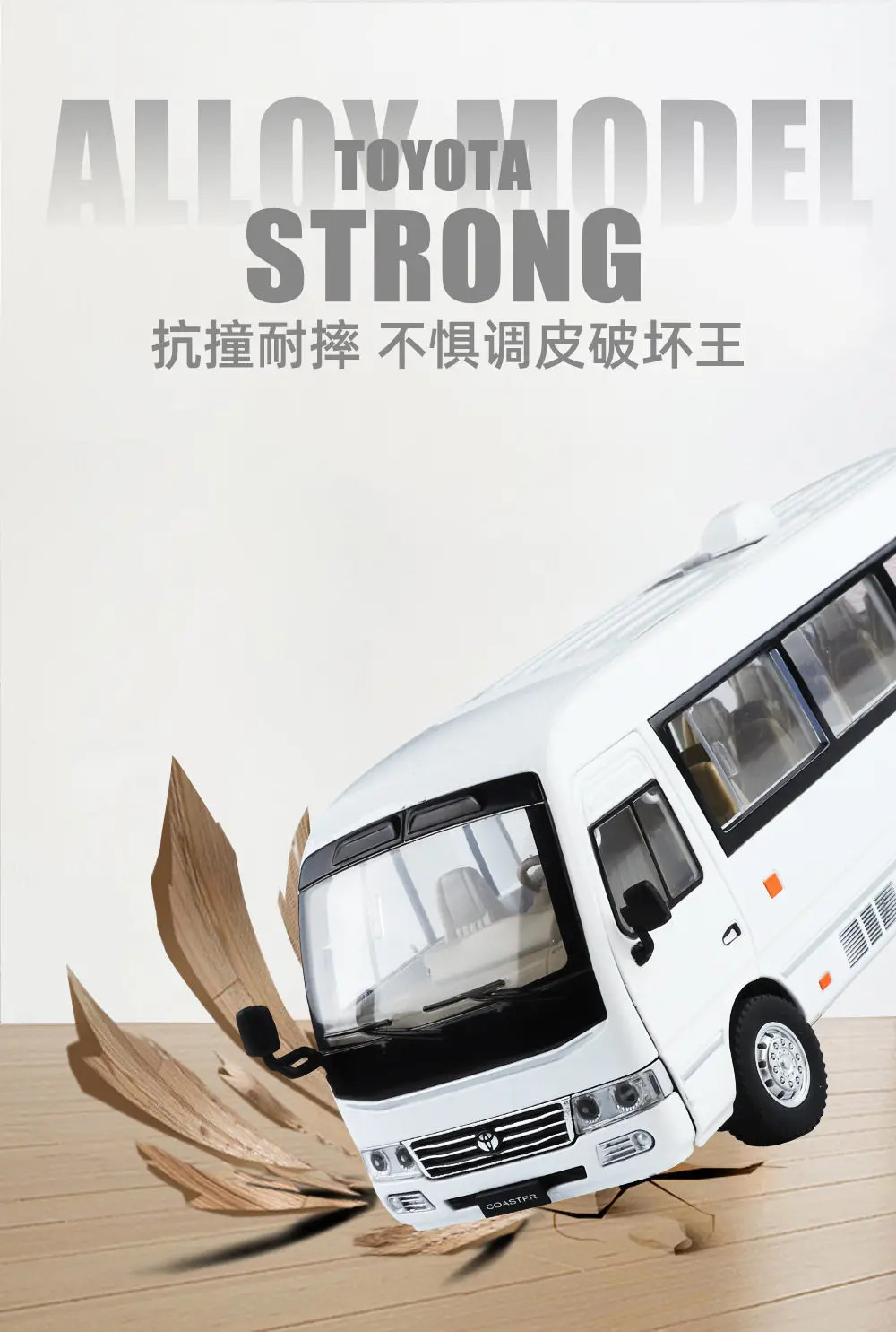 1:24 Toyota Coaster Business Shuttle Bus Alloy Diecast Model Car Home Desktop Di