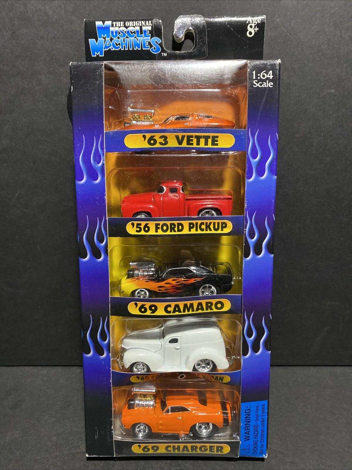 2002 FUNLINE MERCHANDISE THE ORIGINAL MUSCLE MACHINES 5PK 1/64 ‘63 Vette