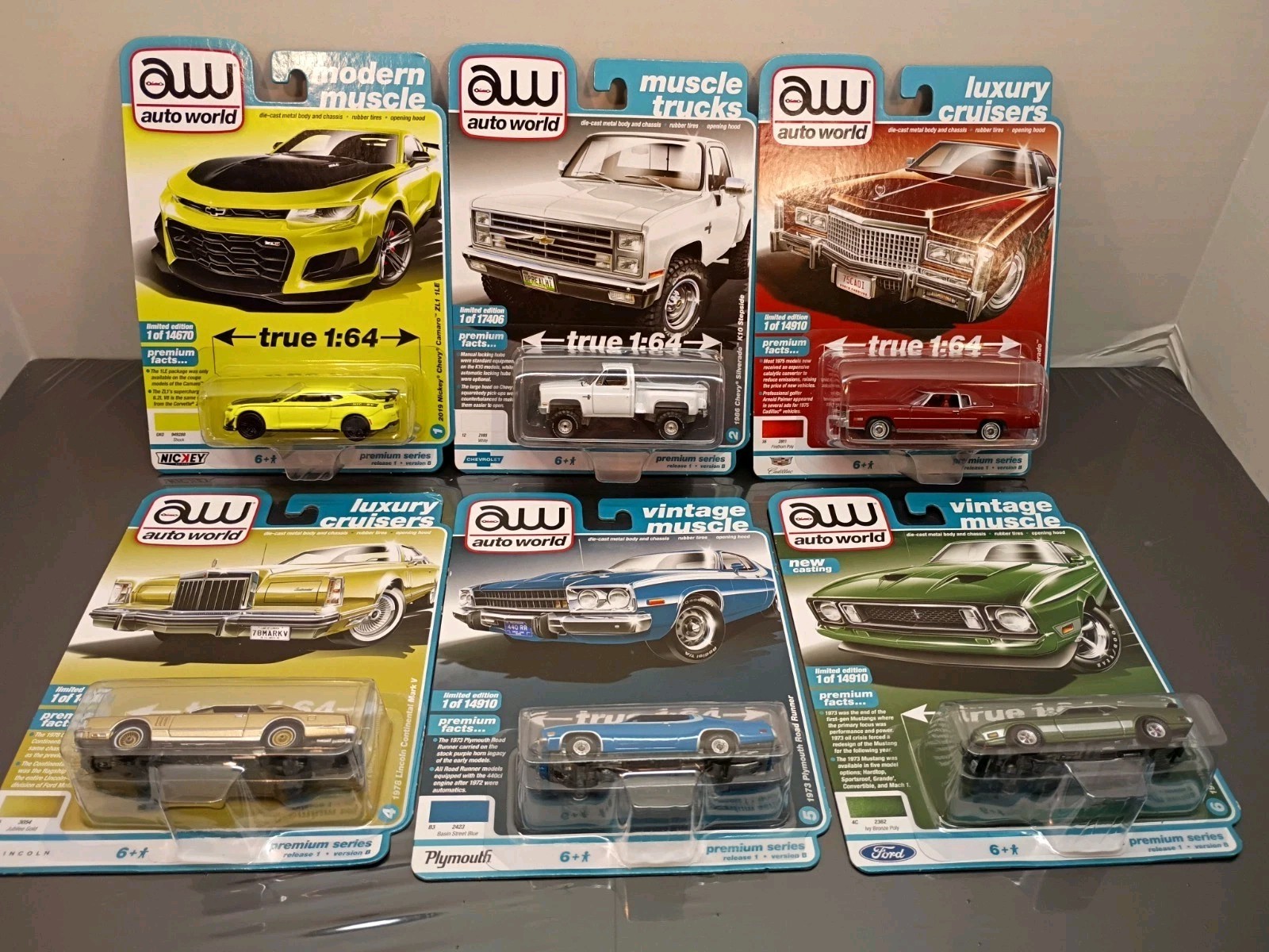 Auto World Premium 2022 Release 1 Set B Complete 6 Set Car Collection 1:64 NEW