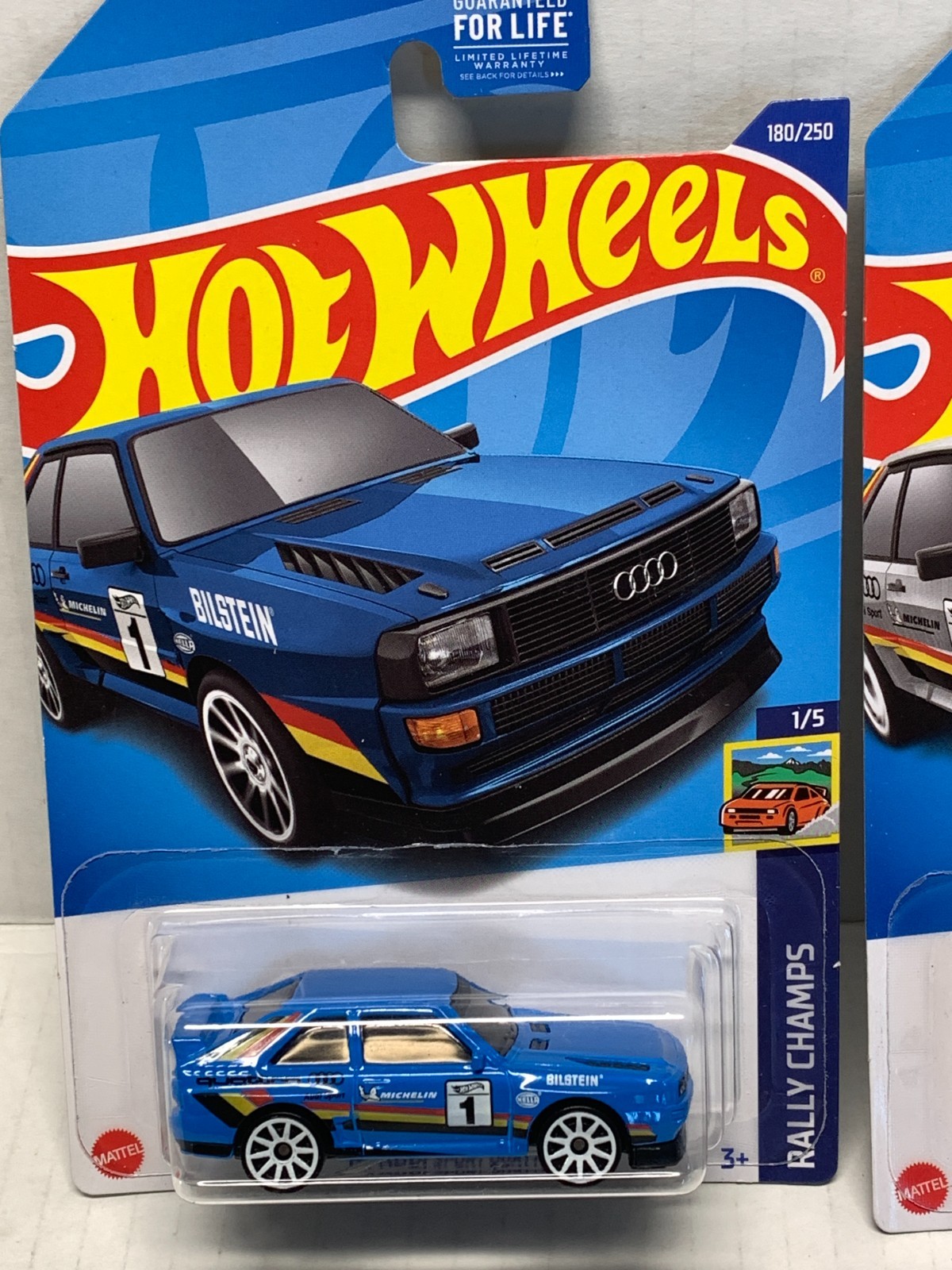 HOT WHEELS 84 AUDI SPORT QUATTRO X2. 2023 ZAMAC & BLUE. ON CARD