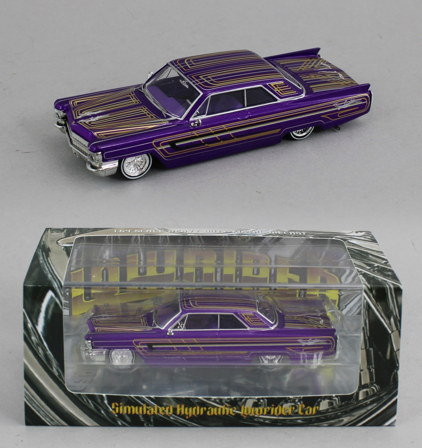1:64 *97M* PURPLE 1964 Cadillac Coupe DeVille *LOWRIDER* NIB