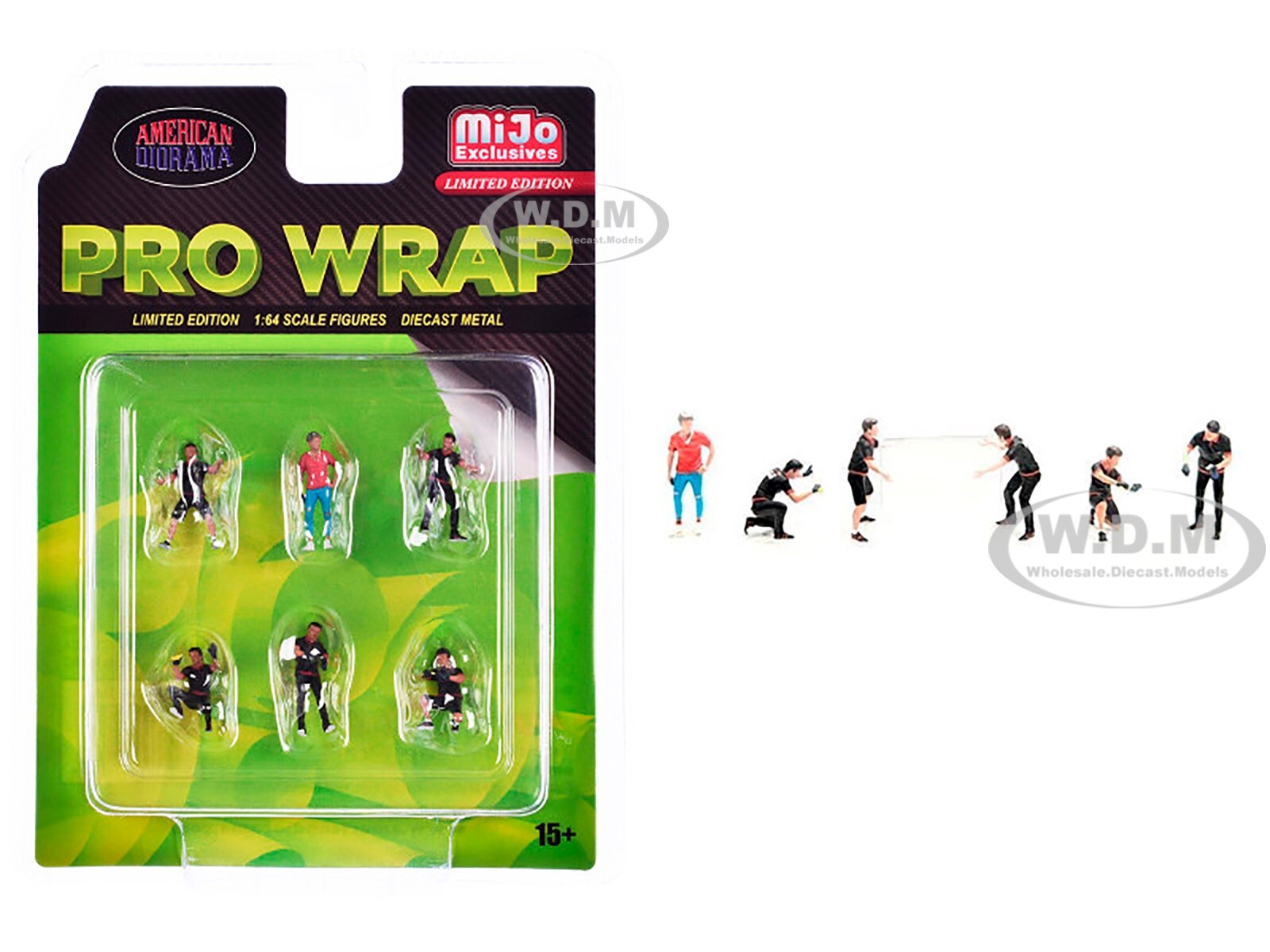 “PRO WRAP” 6 PC DIECAST FIGURE SET FOR 1/64 SCALE BY AMERICAN DIORAMA 2413MJ