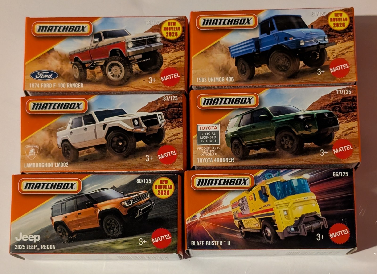 Matchbox Power Grabs 6 cars (NEW)