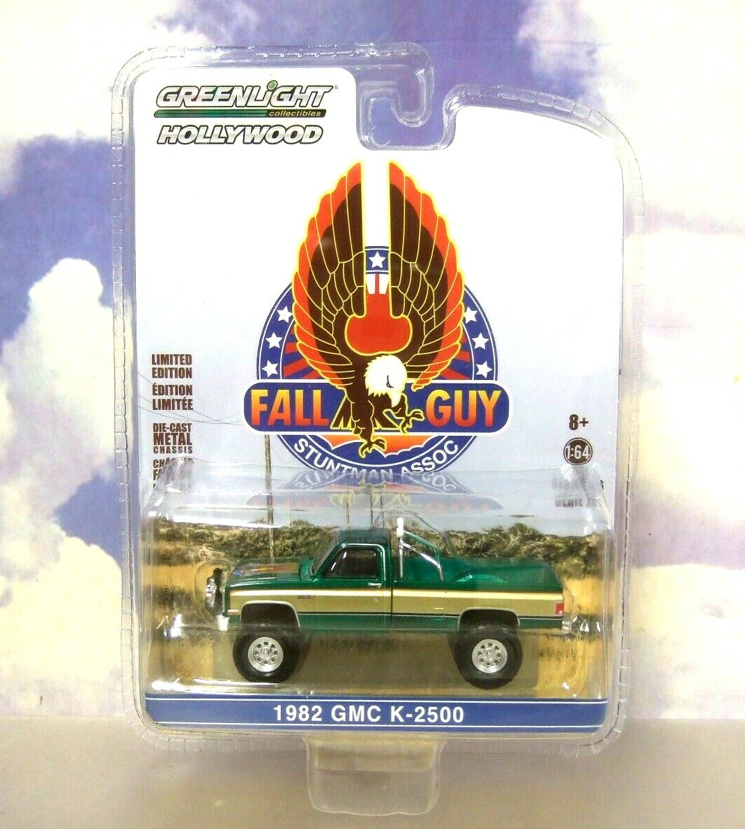 1/64 GREENLIGHT 1982 GMC K2500 K-2500 PICKUP THE FALL GUY LEE MAJORS RARE CHASE!
