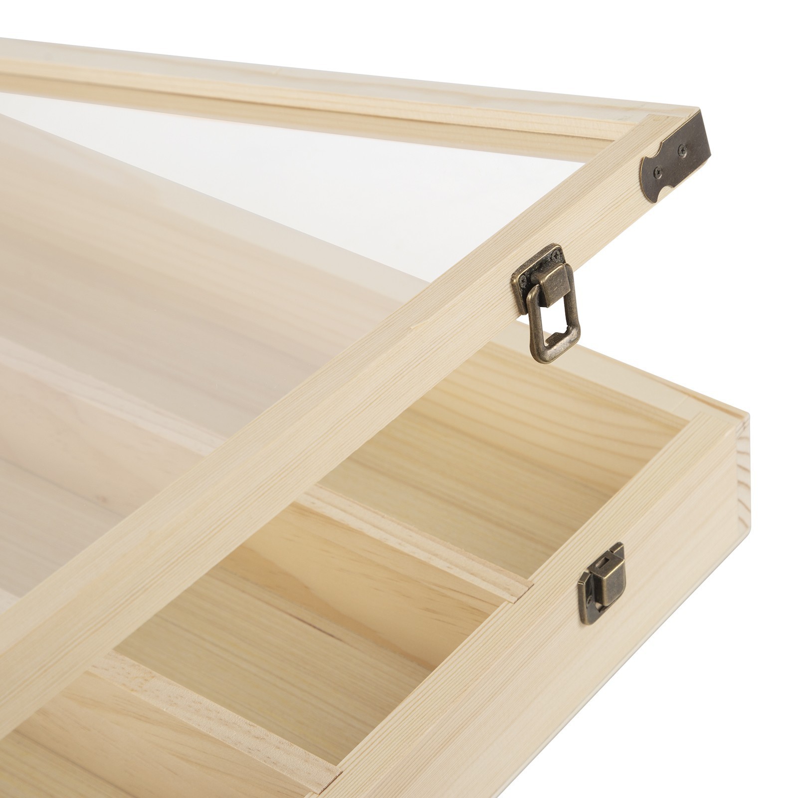 6-Tiers Wooden Wall Display Case Lockable Cabinet for Model Toy Collection Stand