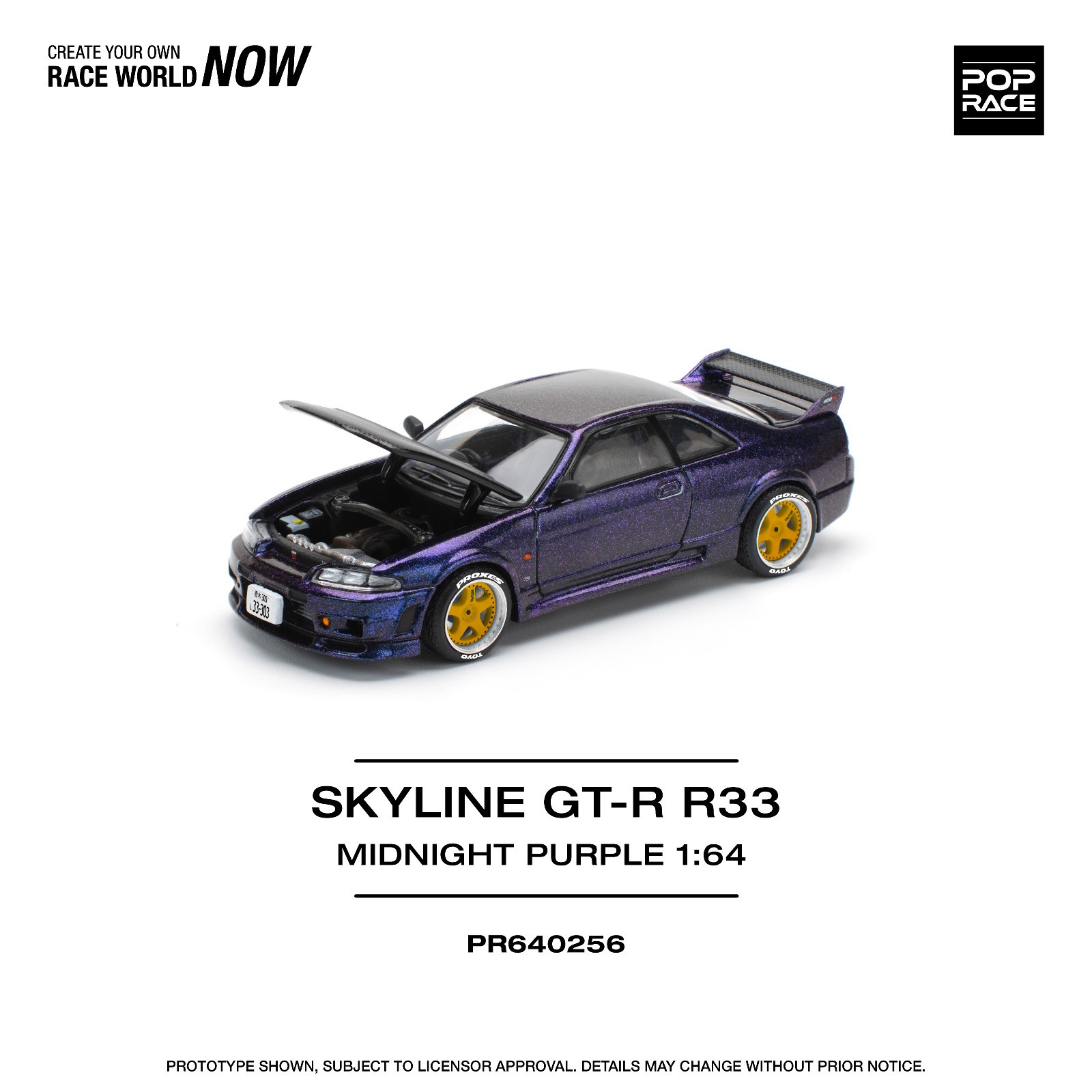Pop Race Nissan Skyline GT-R R33 – Midnight Purple 1:64 Diecast Car PR640256