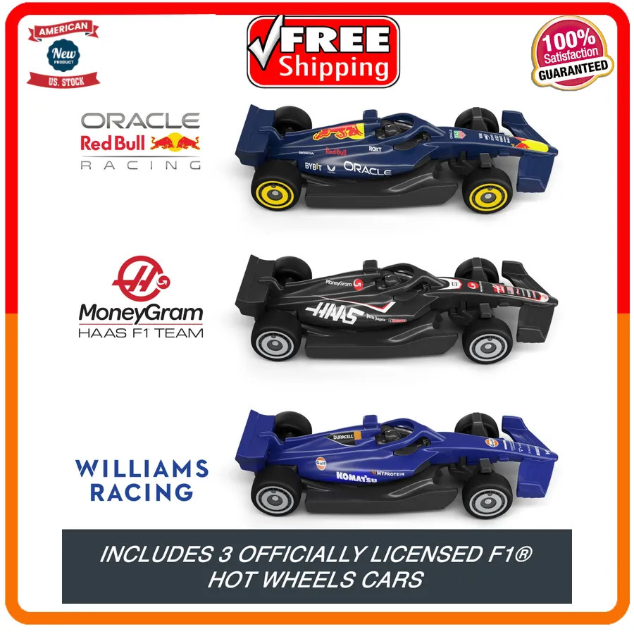 Hot Wheels Formula 1 Grand Prix Circuit Track Set with 3 Die Cast Cars 1:64