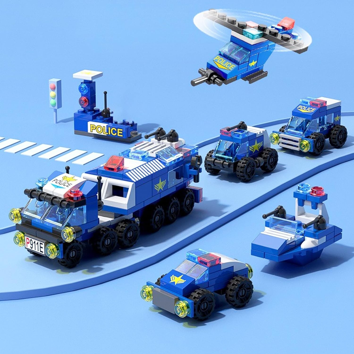 Educational 147-Piece Police Car Building Set – Ideal for Ages 4-10