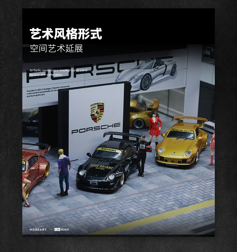 Diorama 1/64 Parking Lot Scene Garage Model LED Light Showroom Scene Display US