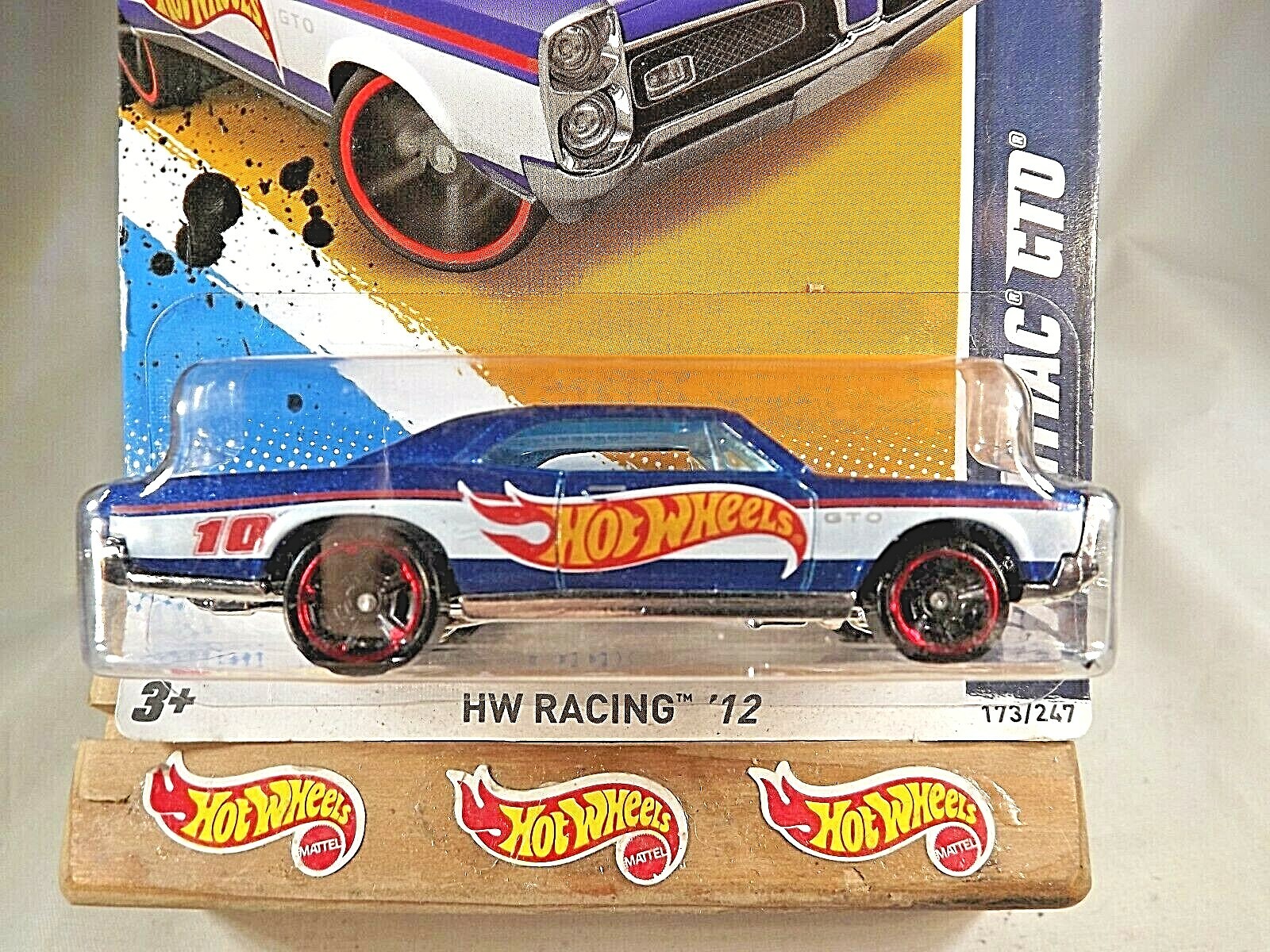 2012 Hot Wheels #173 HW Racing 3/10 ’67 PONTIAC GTO Blue w/Black MC5 Sp Red Rims