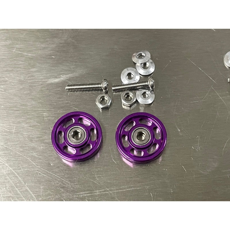 MINI 4WD ROLLERS 2PCS 13 MM Aluminum Alloy Guide Rollers (PURPLE)
