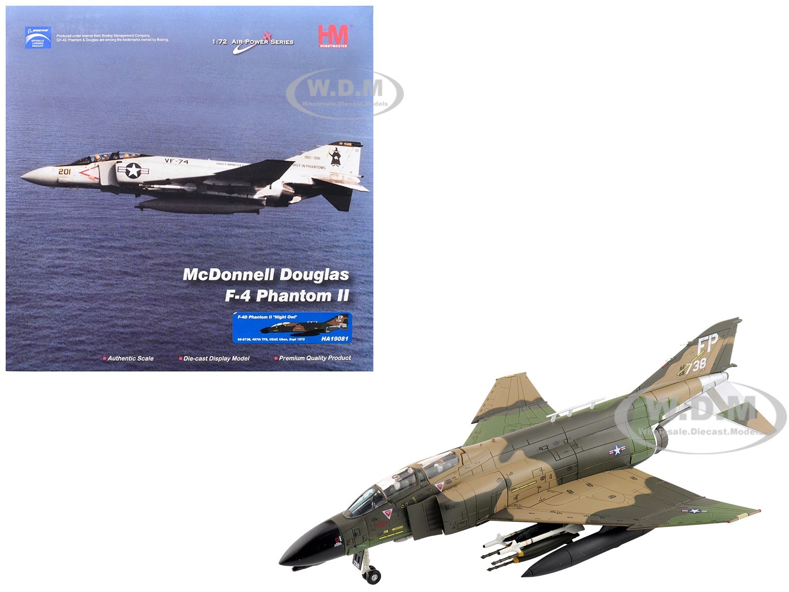 MCDONNELL DOUGLAS F-4D PHANTOM II “NIGHT OWL” 1/72 MODEL BY HOBBY MASTER HA19081