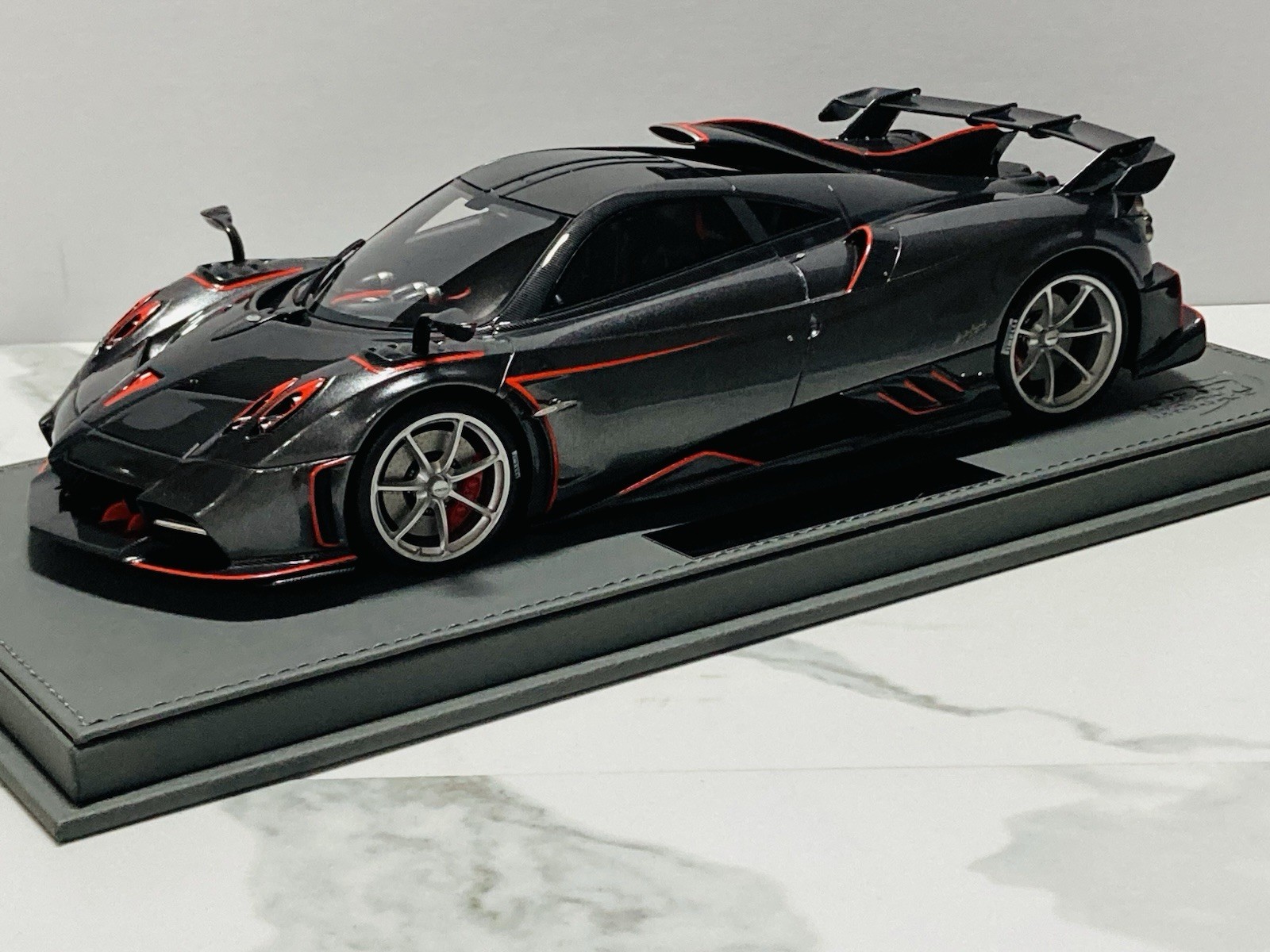 1:18 BBR, 2020 Pagani Imola, Dark Gray w/red accents