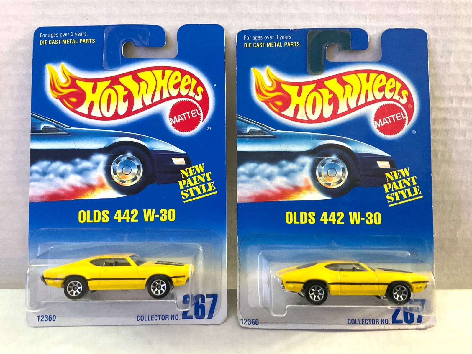 Hot Wheels OLDS 442 W-30 #267 – 3 Variation Lot – WHEELS, BASES, PACKAGES