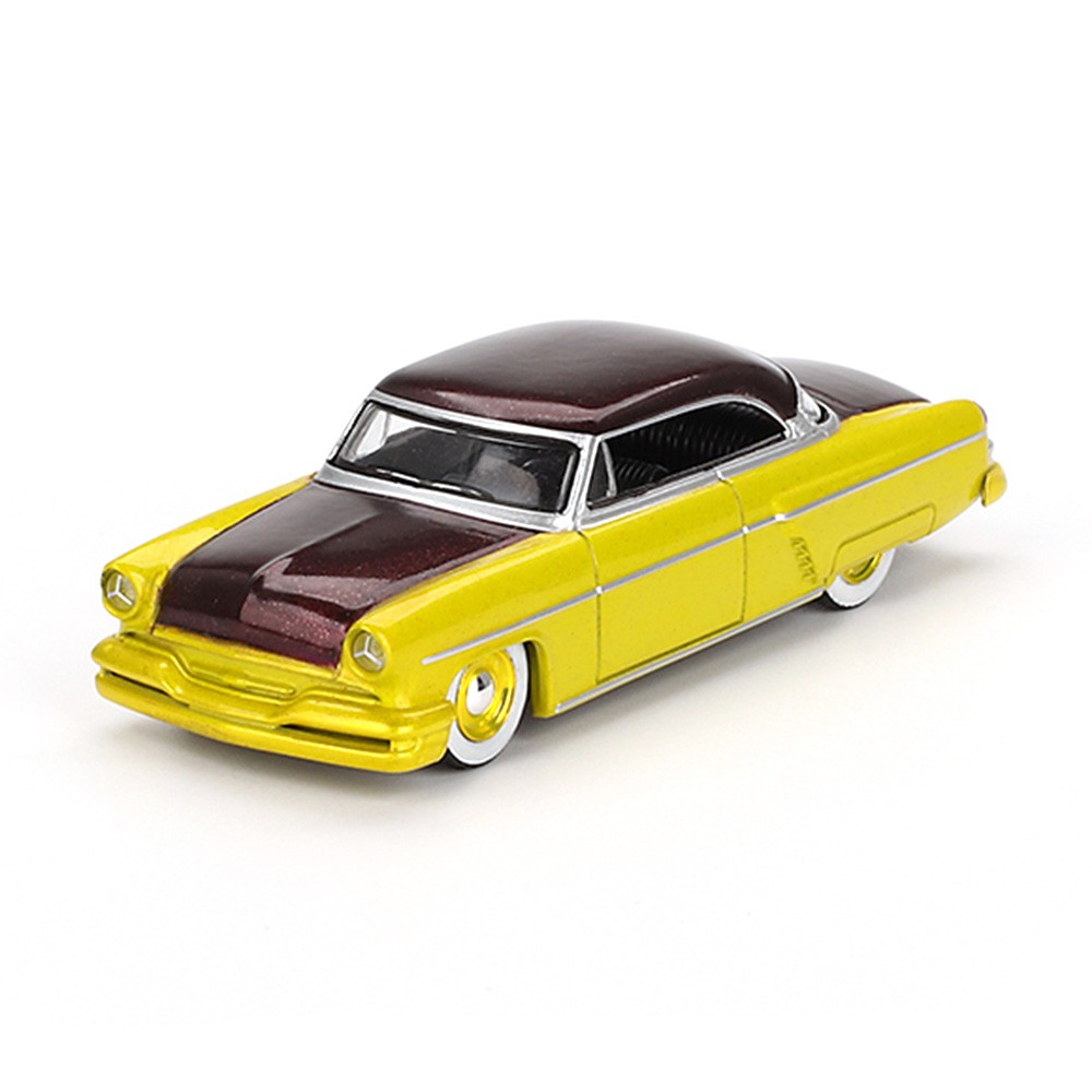 Mini GT 1/64 Lincoln Capri Hot Rod 1954 Lime Yellow LHD Diecast Scale#MGT00794-L