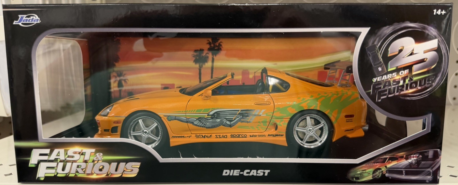 JADA 1:18 FAST & FURIOUS BRIAN’S TOYOTA SUPRA DIE-CAST ORANGE 25th ANNIVERSARY