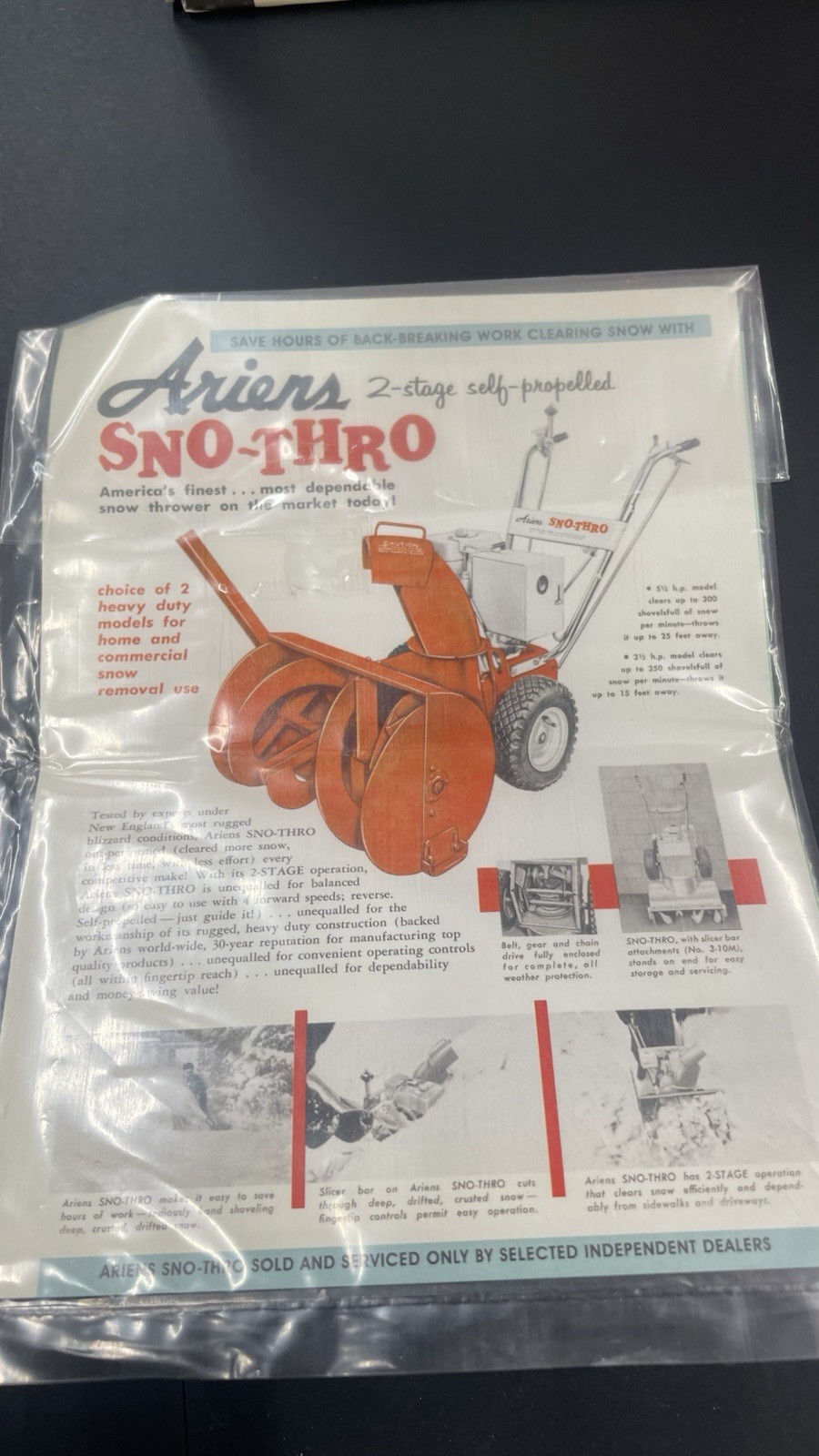 Ariens 1960 Sno-Thro 1:12 Diecast Model 75th Anniversary Complete W/ Magnet⁠