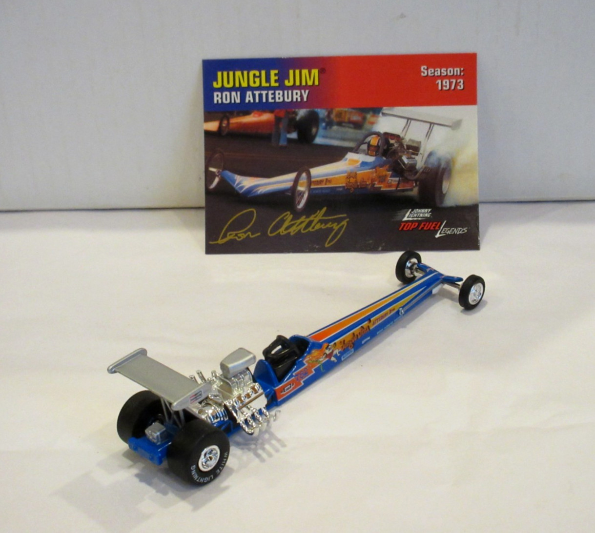 JOHNNY WHITE LIGHTNING NHRA DRAG RACING LEGENDS JUNGLE JIM ’73 TOP FUEL DRAGSTER