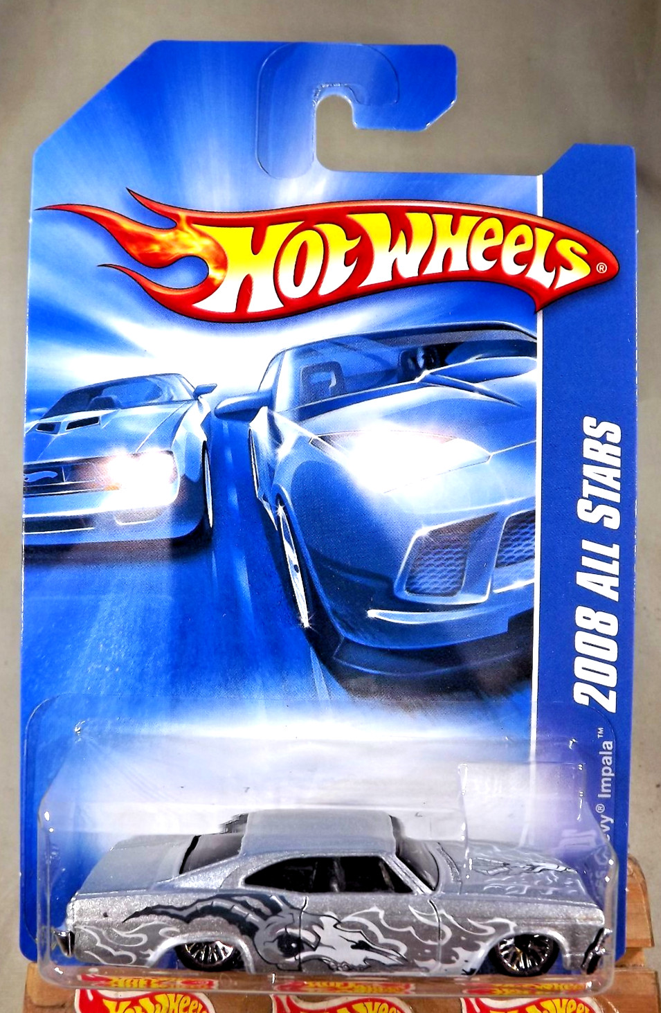 2008 Hot Wheels Kmart #58 All Stars ’65 CHEVY IMPALA Silver w/Chrome Lace Spokes