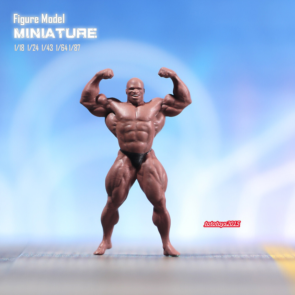 1/32 Muscle Strong Black Man Scene Miniatures Figures Doll For Cars Vehicles Toy