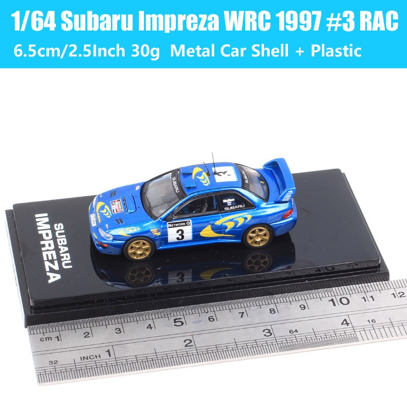 1/64 Scale Subaru Impreza WRC #3 #4 #8 RAC Rally 1997 Model Car Toy Hobby Japan