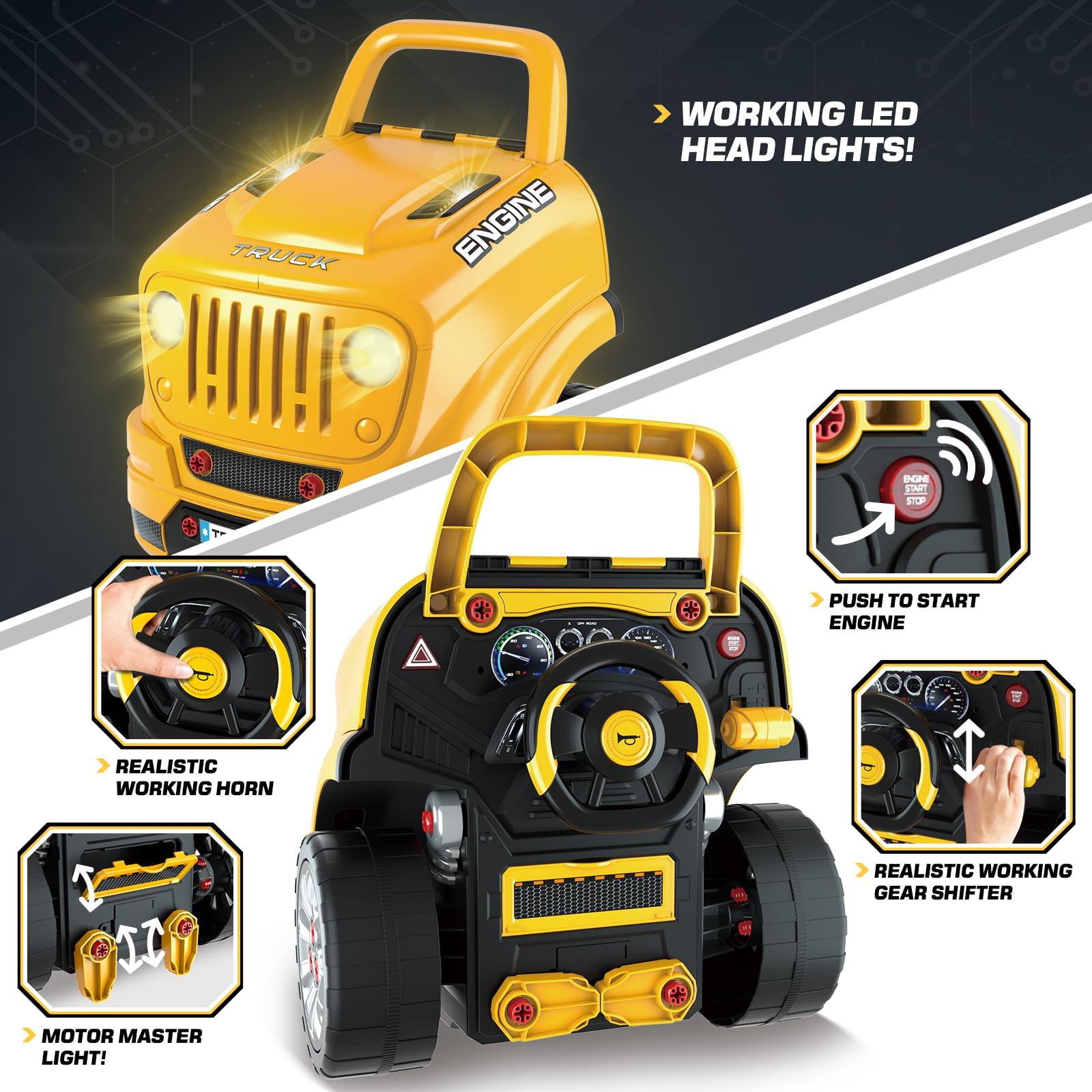 Toys Gifts for 3 4 5 6 7 8 Years Old Boys, Large Truck Engine, Mechanic Repai…