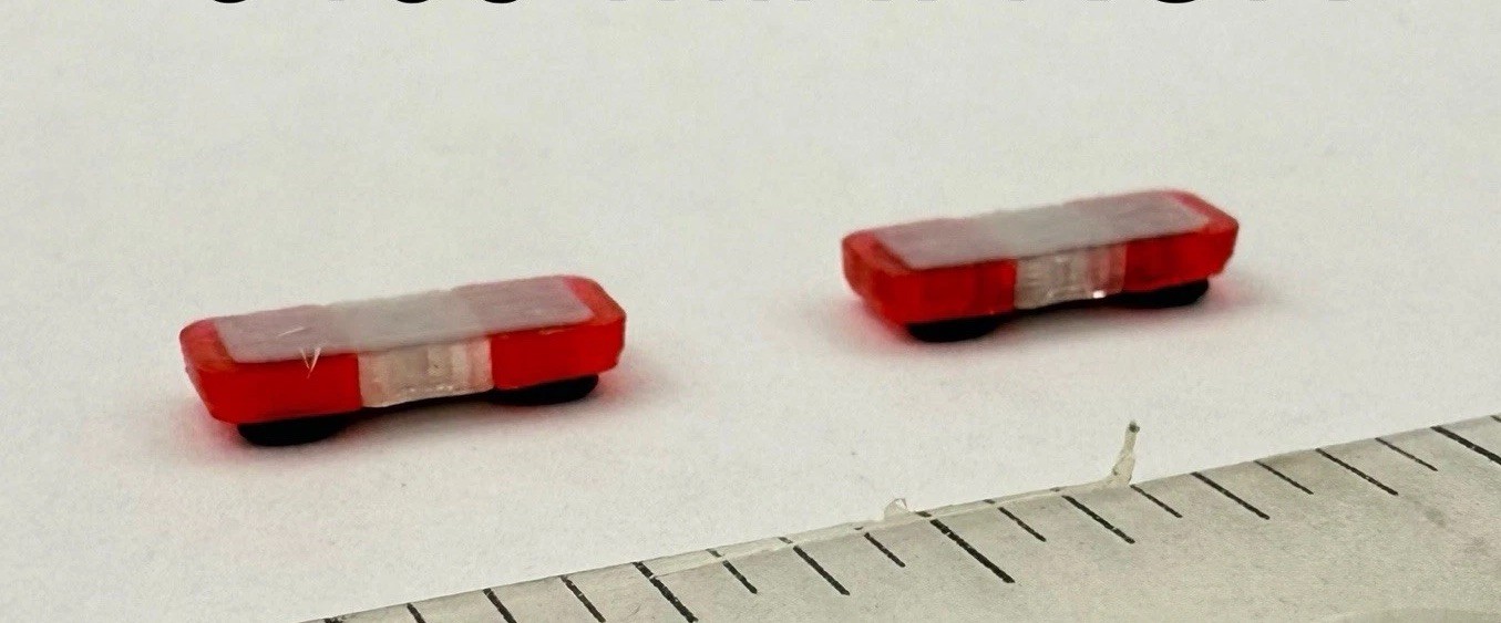 2 Pack 1/50 Mini Whelen Edge Red Clear Lightbar Gray Top Police Fire EMS 5012RCR