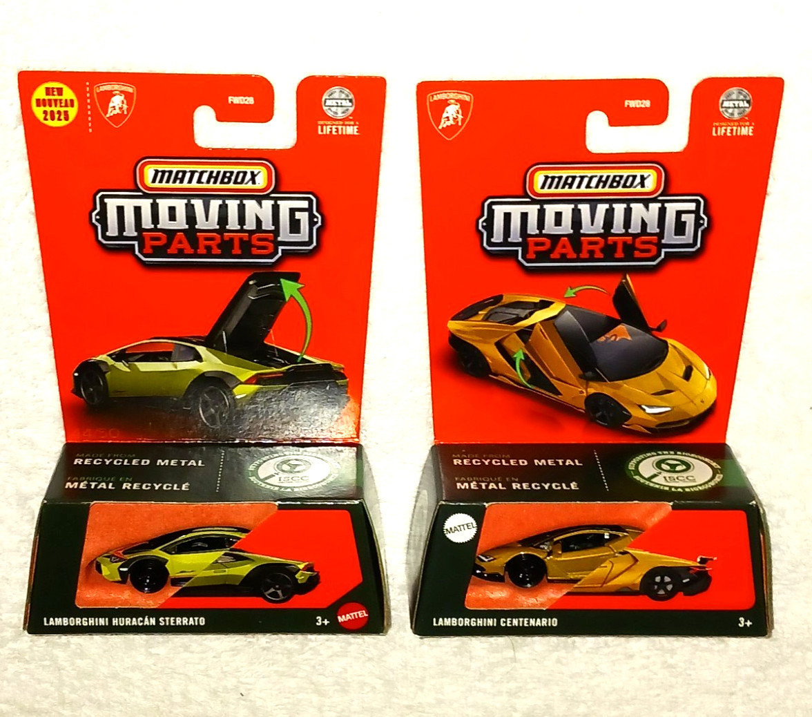 Matchbox Moving Parts LAMBORGHINI HURACAN & LAMBO CENTENARIO – NEW Diecast Cars