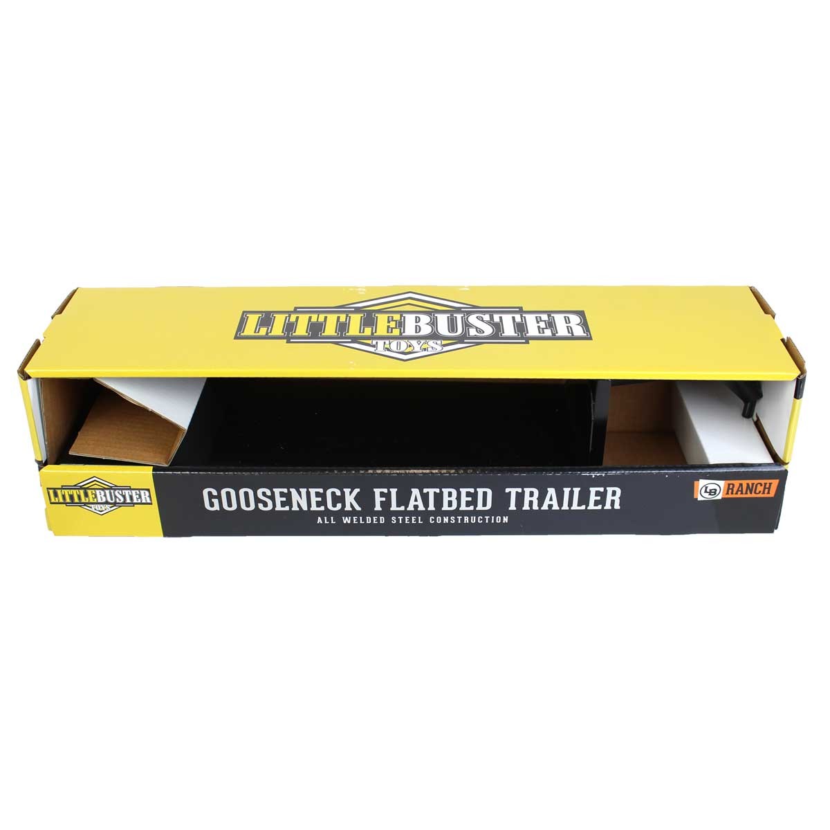 1/16 Little Buster Toys Black Metal Gooseneck Flatbed Trailer 200842