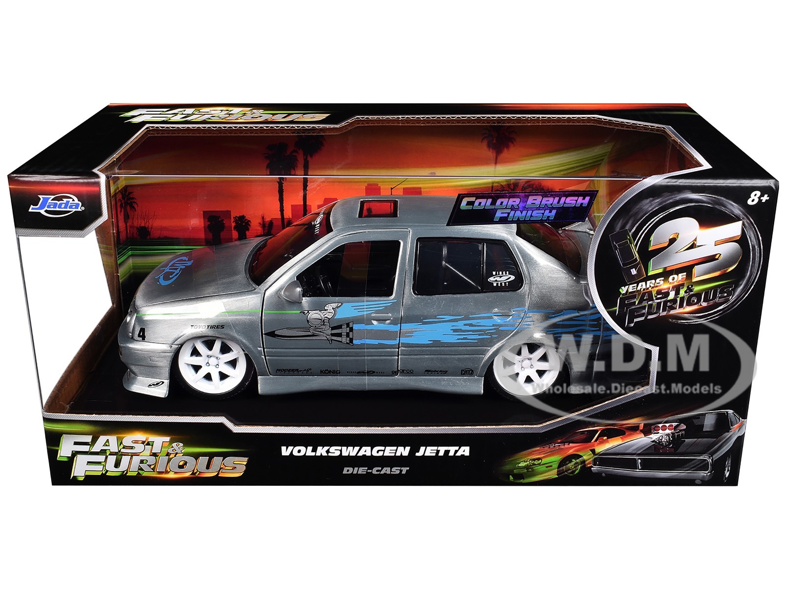 VOLKSWAGEN JETTA COLOR BRUSH “FAST & FURIOUS 25 YEARS” 1/24 MODEL BY JADA 37820
