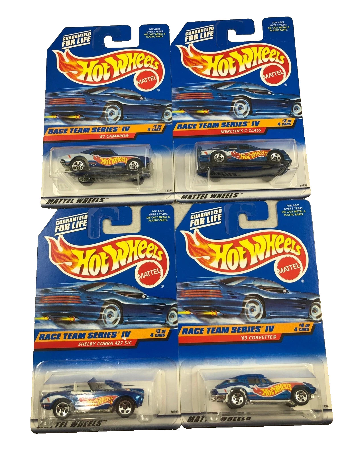 1997 Hot Wheels Race Team Series IV Complete 4 Car Set