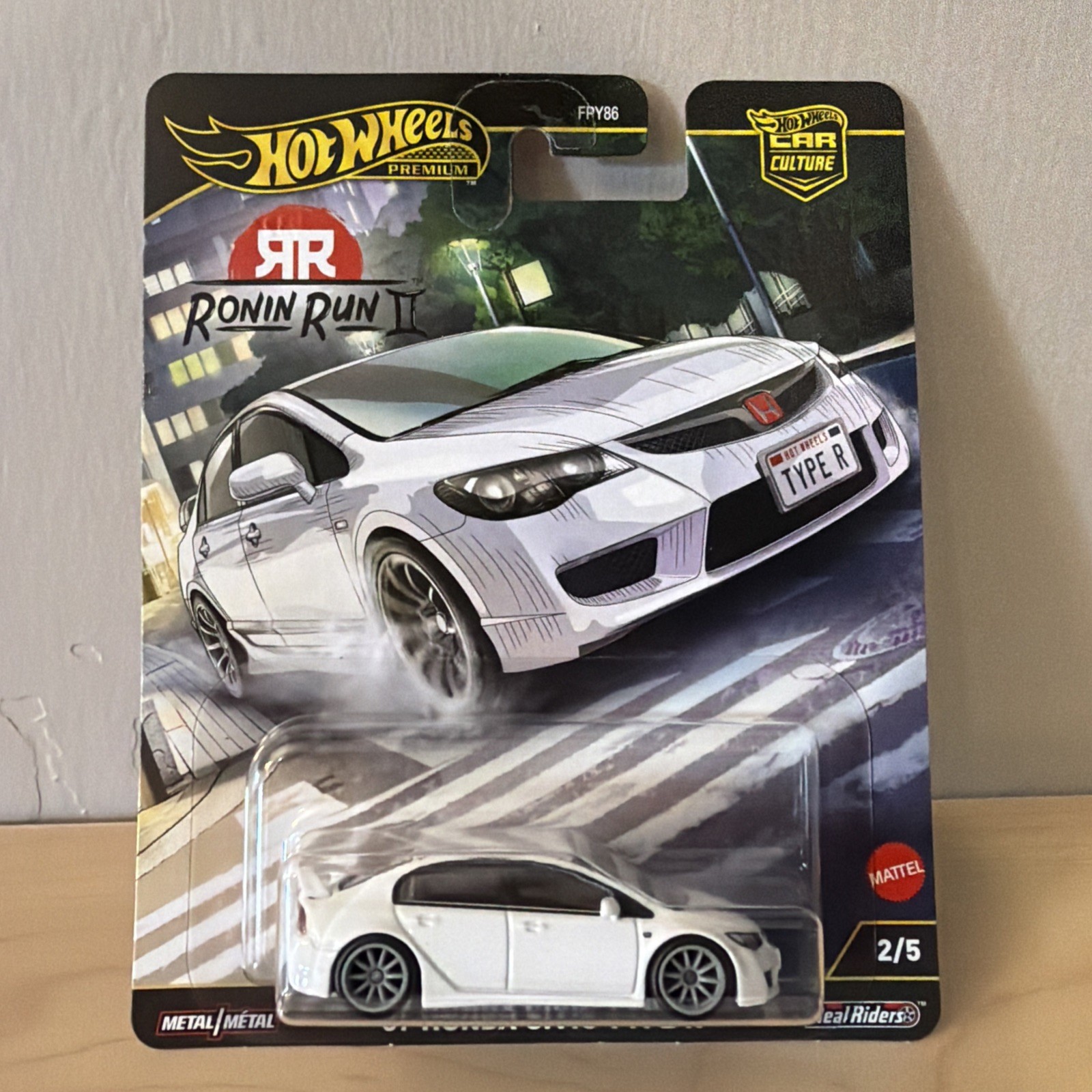Hot Wheels Premium Car Culture RONIN RUN II 2007 07 Honda Civic Type R white