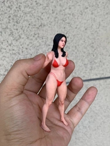 Miniature Figure Scene Props 1/18 Bikini Muscle Anime Girl Diorama Resin Sculpt