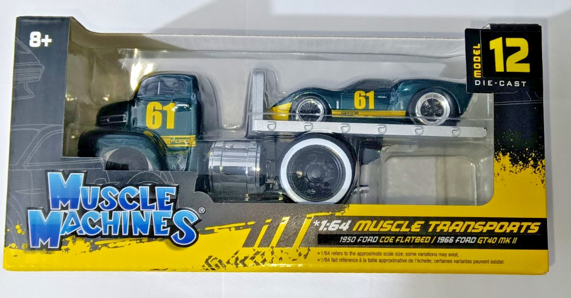 1:64 1950 FORD COE C60 FLATBED TRUCK & 1966 GT40 MK II OUT OF PRODUCTION SEALED!