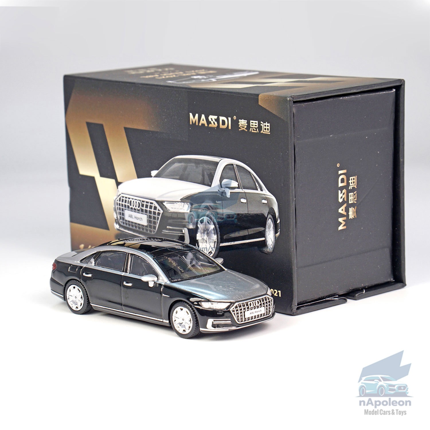 1:64 Audi A8L Horch 2021 Two-Tone Diecast Model Car Kids Gift Collection Display
