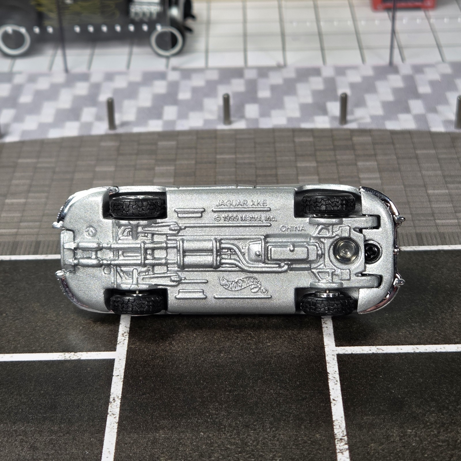 Hot Wheels Limited Edition Jaguar XKE Coupe w/ Real Riders Silver Diecast 1/64