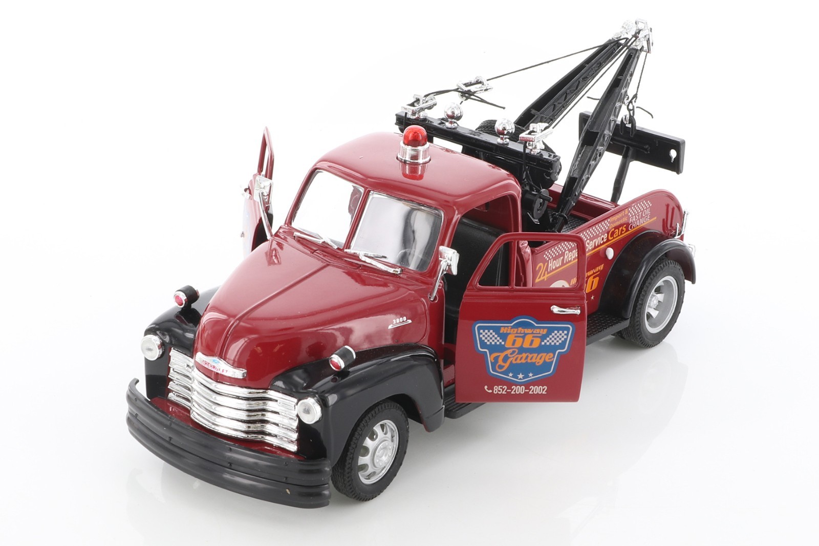 1953 Chevy Tow Truck, Red – Welly 22086S/4D – 1/24 scale Diecast Model Toy Car