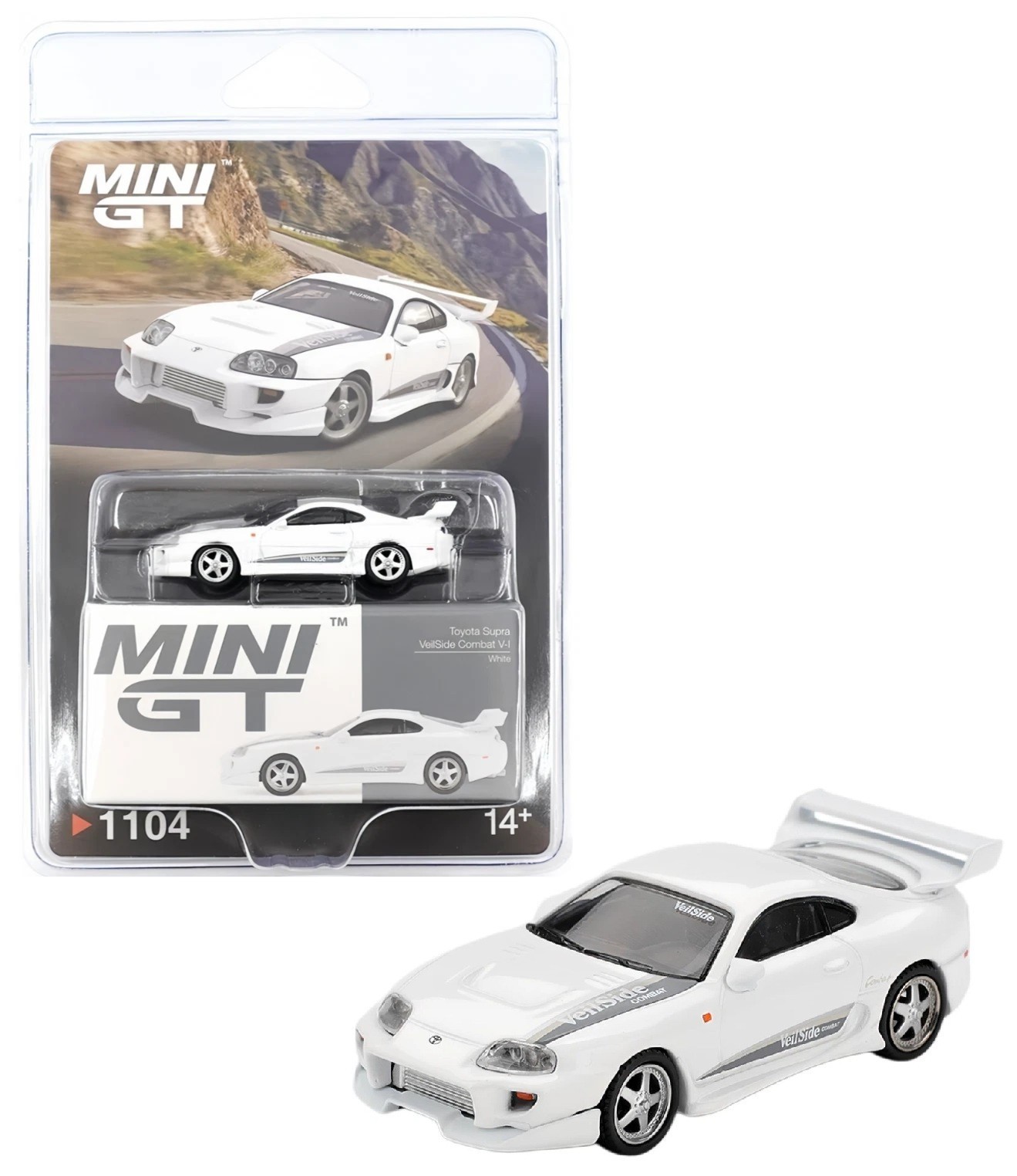 Mini GT 1:64 Toyota Supra VeilSide Combat V-I White Diecast Model Car MGT01104