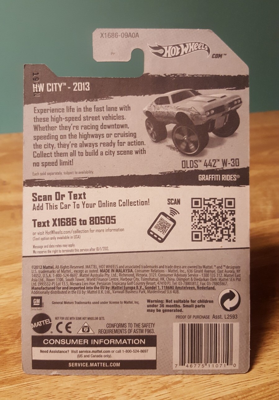 Hot Wheels Olds 442 W-30 4×4 Lifted 1:64 Scale New