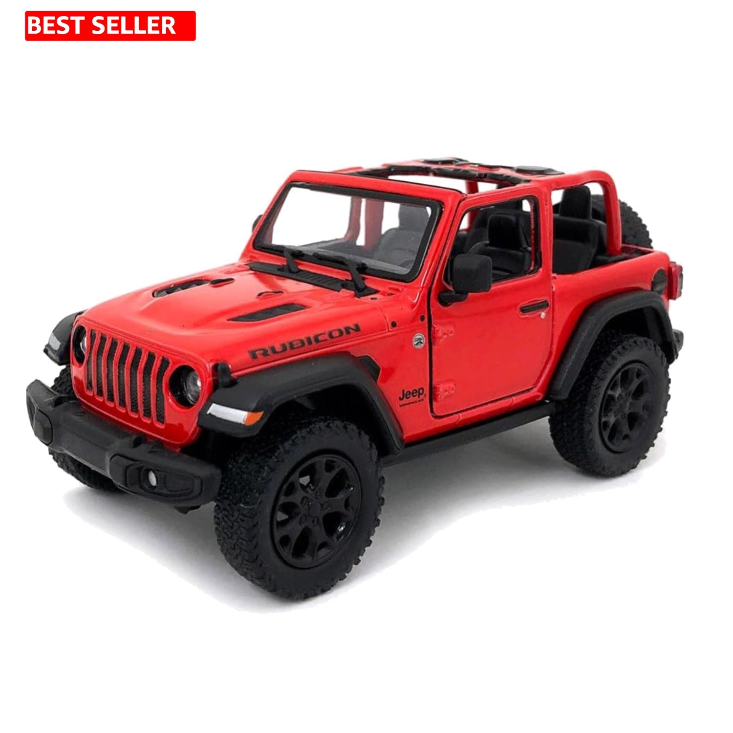Collectible 5-Inch Jeep Wrangler Rubicon Toy Car – Pullback Action Red Model
