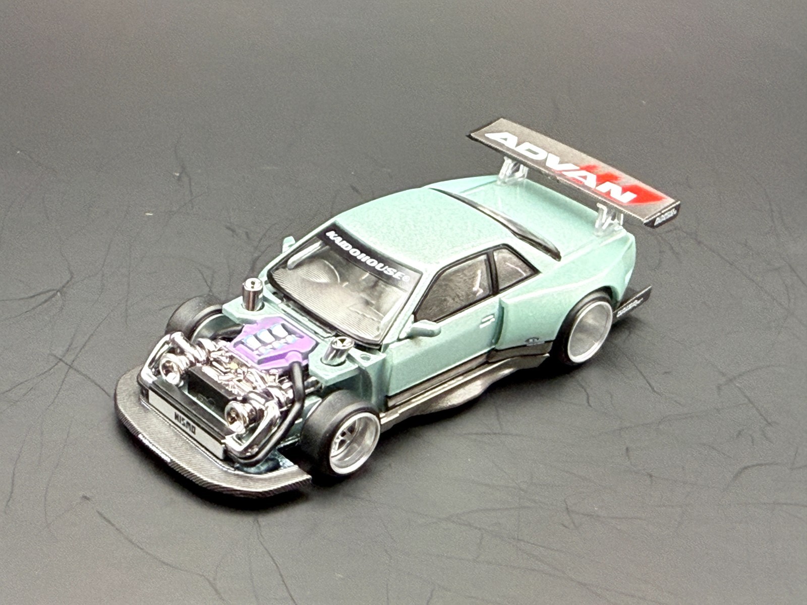 Kaido House x Mini GT Nissan Silvia S13R KAIDO WORKS V1 Sea Foam Green #232 1/64