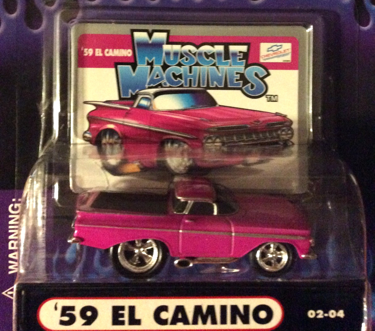 MUSCLE MACHINES 1959 CHEVY EL CAMINO- 1:64 59 CHEVY – – PINK –