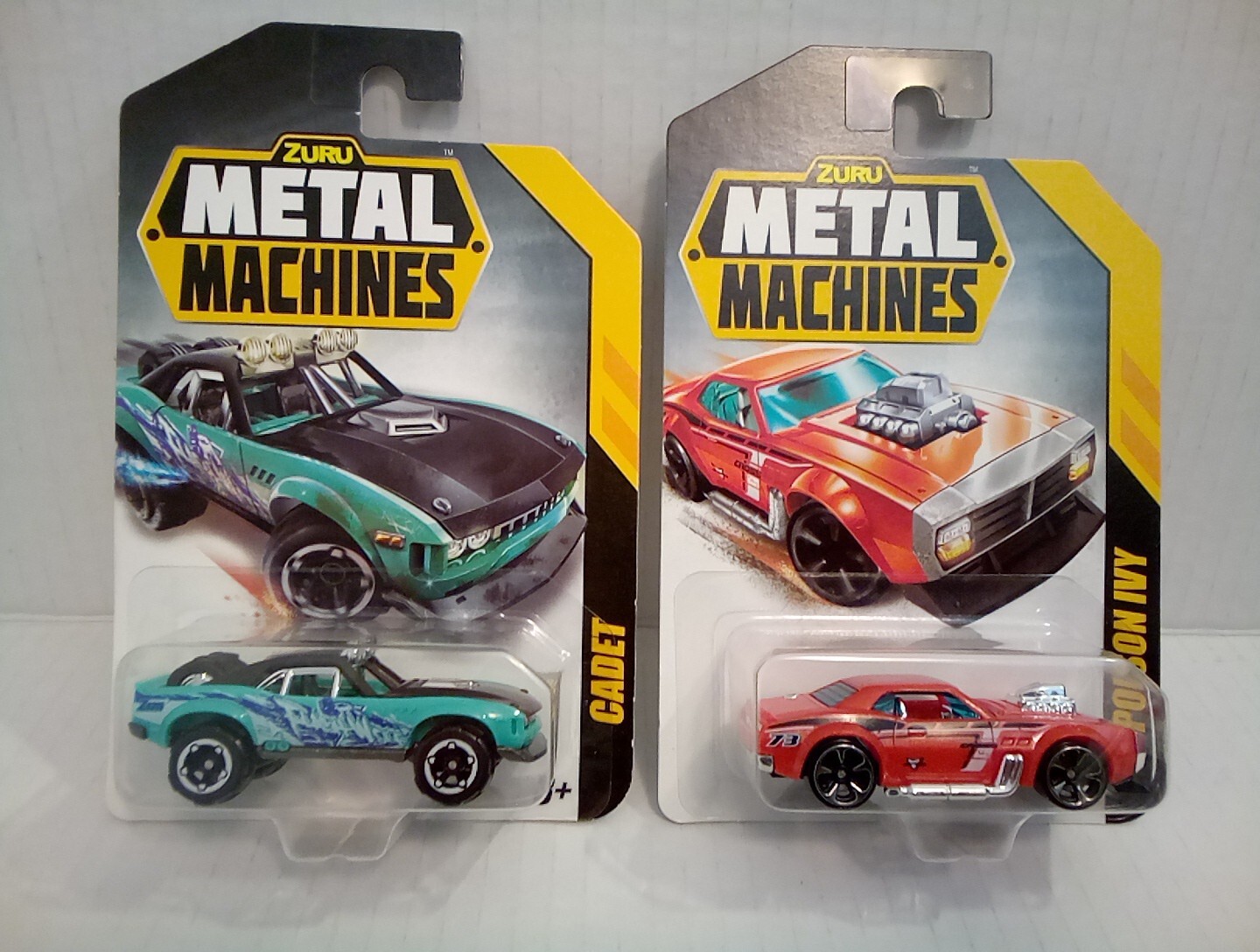 2 Lot Zuru Metal Machines Die-Cast Cars 1:64 Poison Ivy Red, Cadet Blue